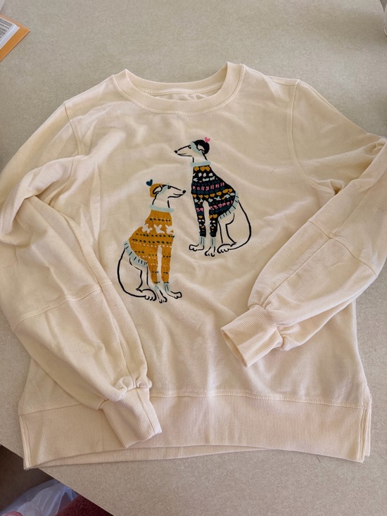 Anthropologie Sweaters - Anthropologie Cream Maeve Graphic Sweatshirt